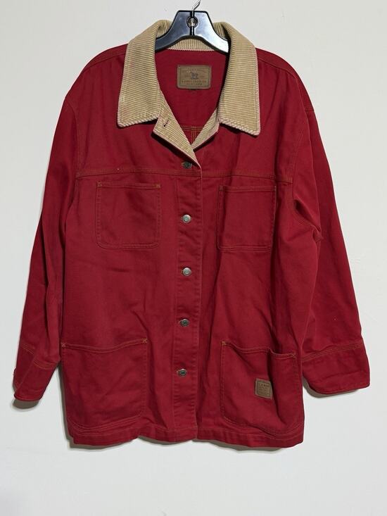 Lauren Ralph Lauren Jackets & Blazers - Vintage Lauren Ralph Lauren 2XL red Barn Coat 90s Chore Barn Corduroy Collar XXL